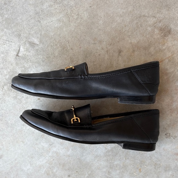 Sam Edelman Black Loafers with Gold Accent - Picture 1 of 5